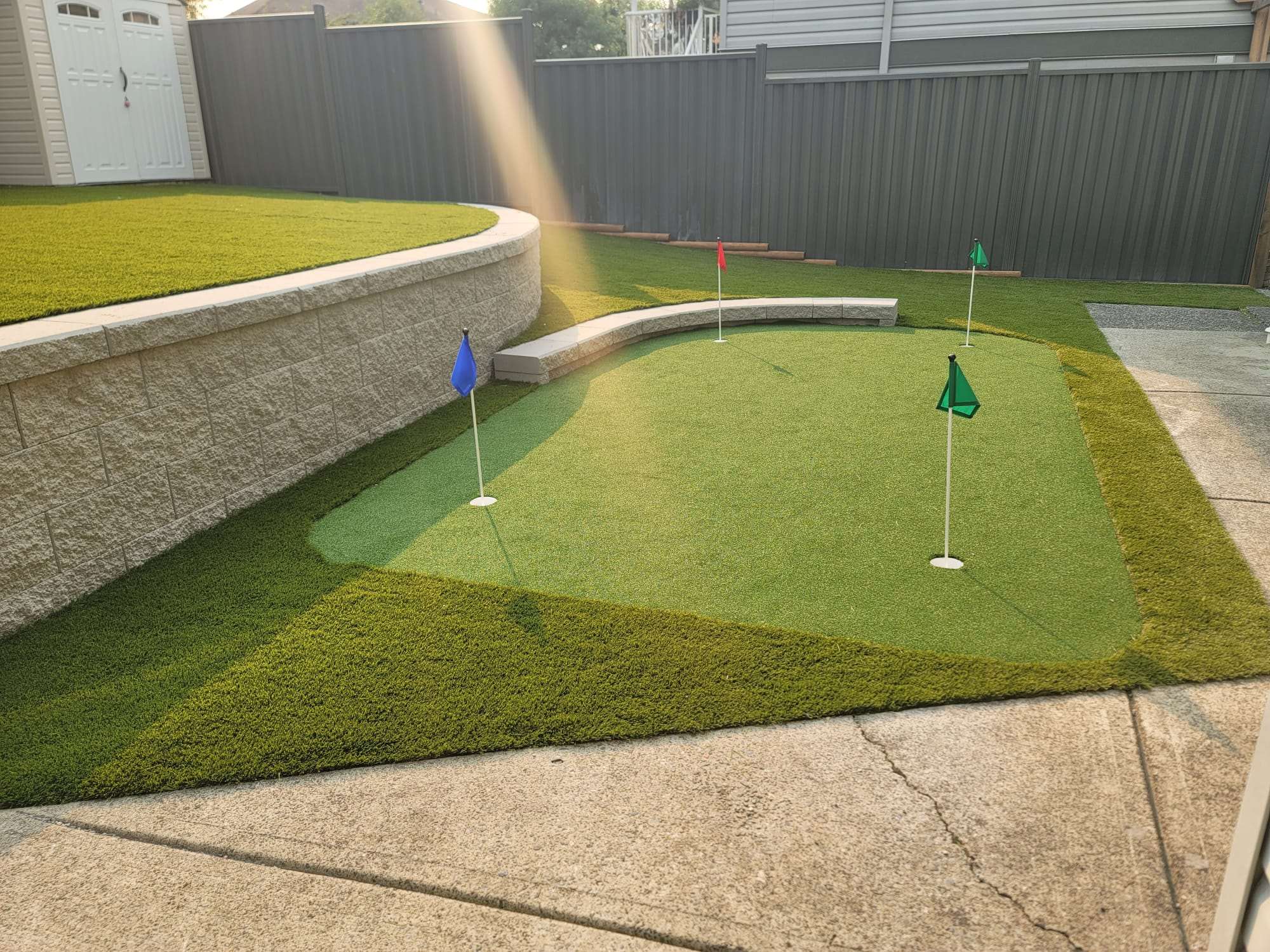 putting green with artificial grass