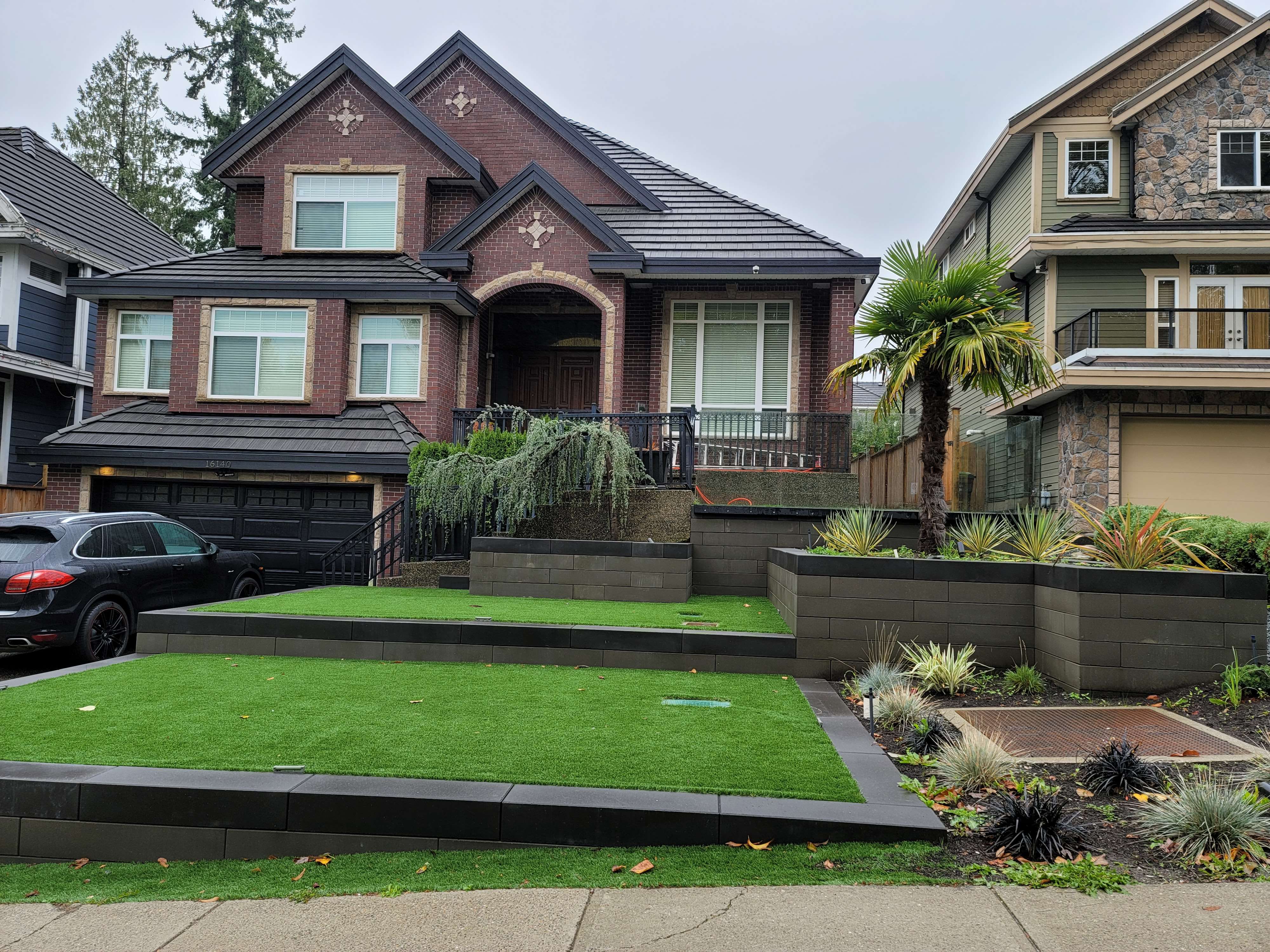 house with artificial grass