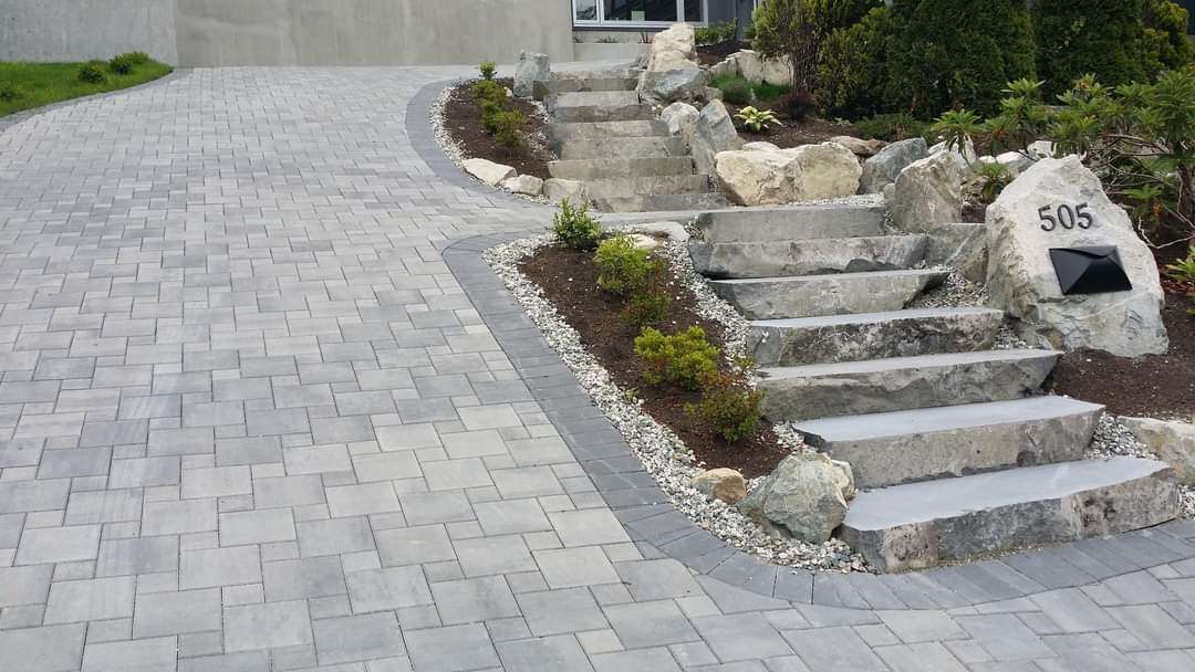 blocks installed in backyard